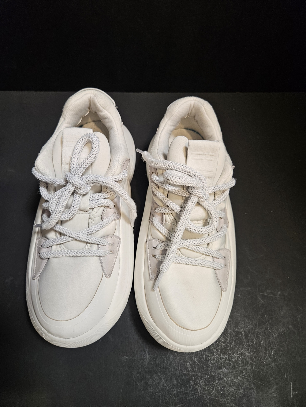 UGG LA Cloud Lace Sneakers Women's Lightweight Platform Shoes White Grey Sz 7 - Picture 17 of 17